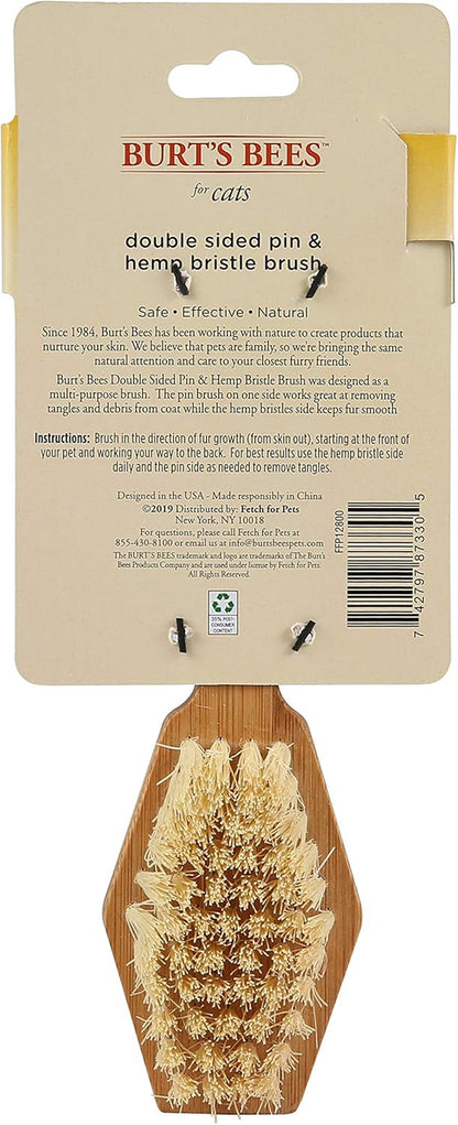 Double-Sided Pin and Bristle Brush for Effective Cat Grooming - Removes Loose Fur and Prevents Matting
