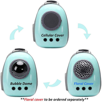 Expandable Cat Carrier Backpack - Space Capsule Bubble Pet Travel Carrier for Small Dogs and Cats (Green, Solid Hard Design)