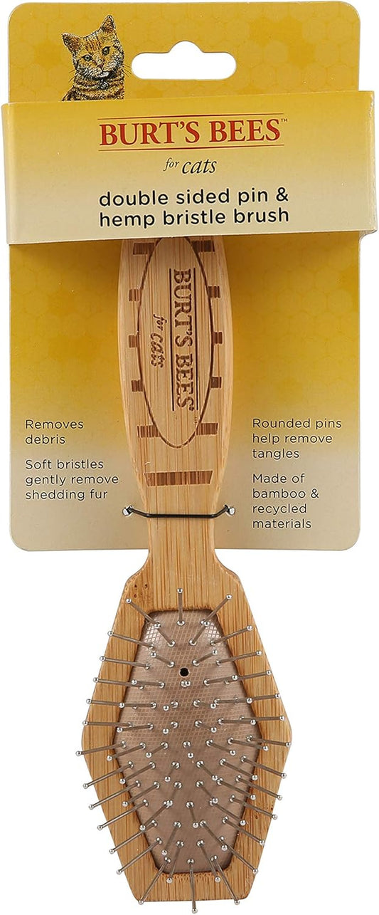 Double-Sided Pin and Bristle Brush for Effective Cat Grooming - Removes Loose Fur and Prevents Matting