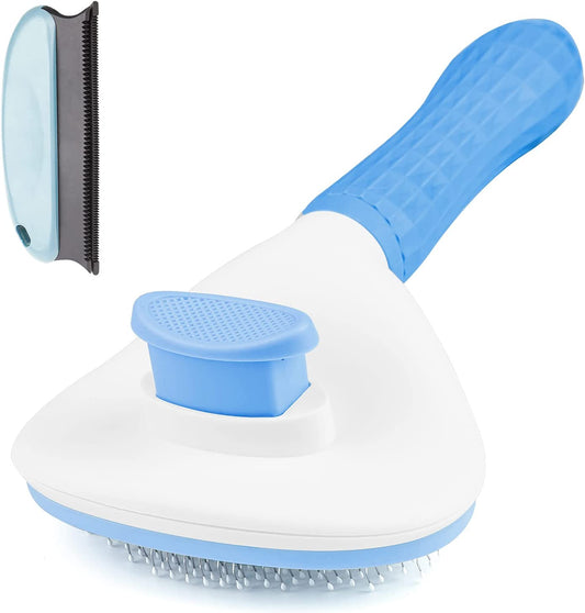 Self-Cleaning Slicker Brush for Cats and Dogs - Grooming Tool for Shedding Long or Short Hair