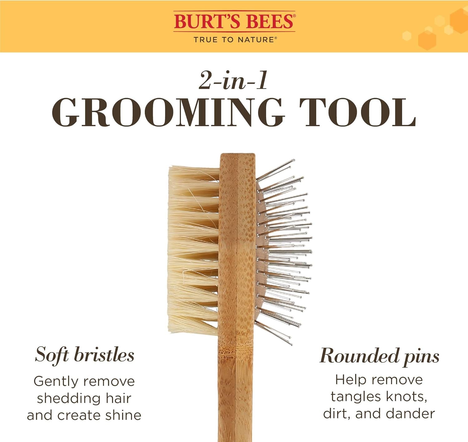 Double-Sided Pin and Bristle Brush for Effective Cat Grooming - Removes Loose Fur and Prevents Matting