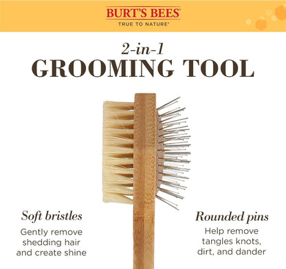 Double-Sided Pin and Bristle Brush for Effective Cat Grooming - Removes Loose Fur and Prevents Matting