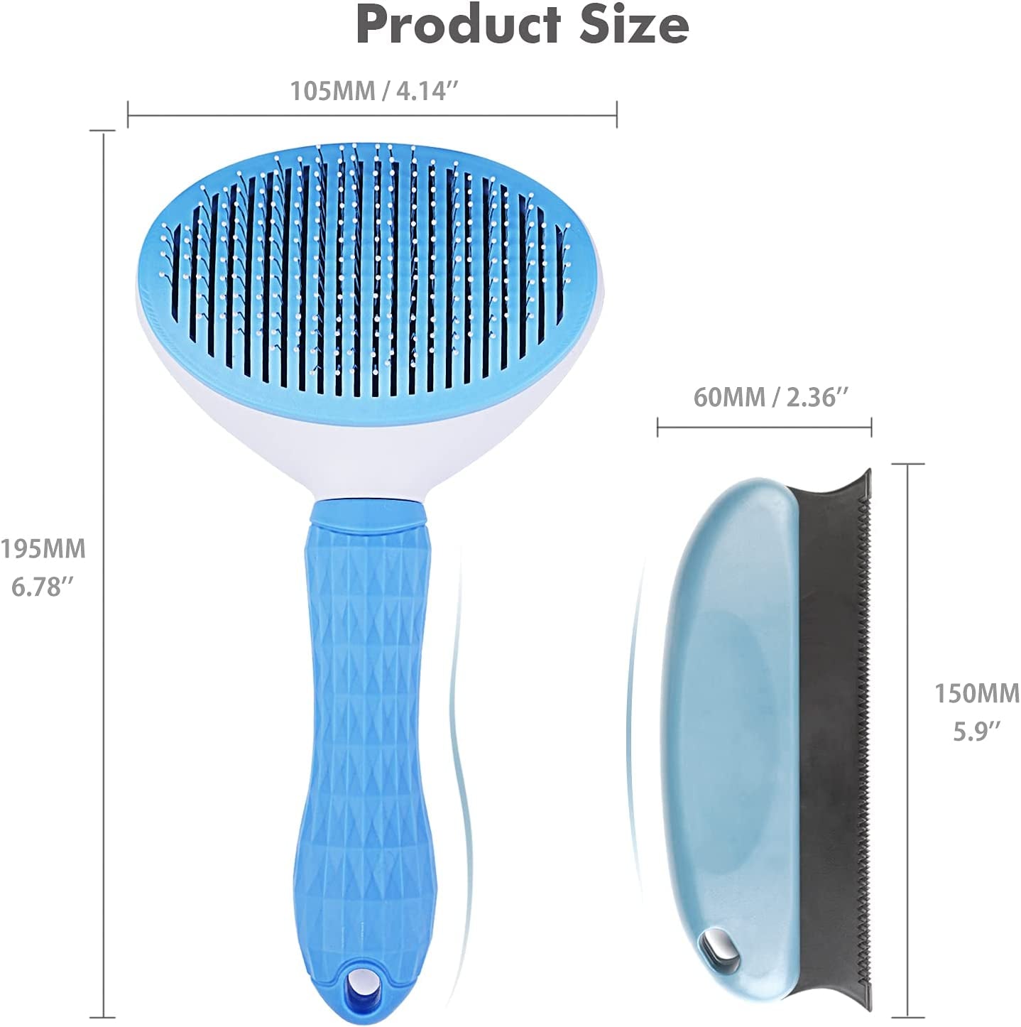 Self-Cleaning Slicker Brush for Cats and Dogs - Grooming Tool for Shedding Long or Short Hair