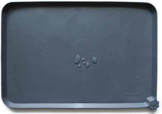Large Non-Slip Silicone Pet Feeding Mats - Waterproof Dog and Cat Bowl Placemat - Ideal for Food and Water on Floors