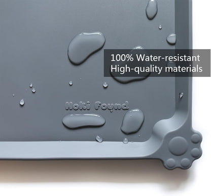 Large Non-Slip Silicone Pet Feeding Mats - Waterproof Dog and Cat Bowl Placemat - Ideal for Food and Water on Floors