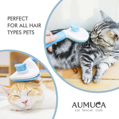 Self-Cleaning Slicker Brush for Cats and Dogs - Grooming Tool for Shedding Long or Short Hair