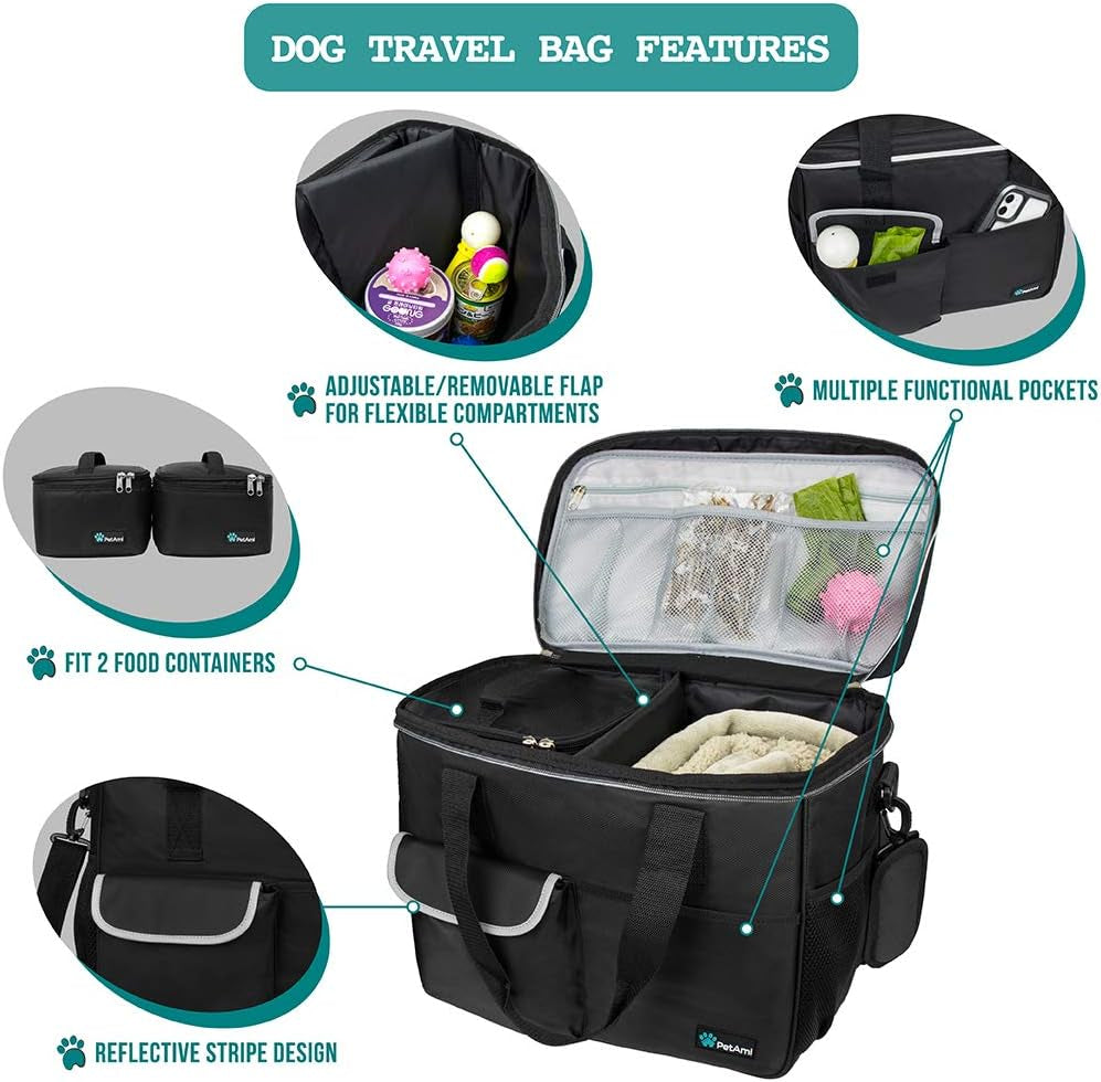 Medium Black Dog and Cat Travel Bag
